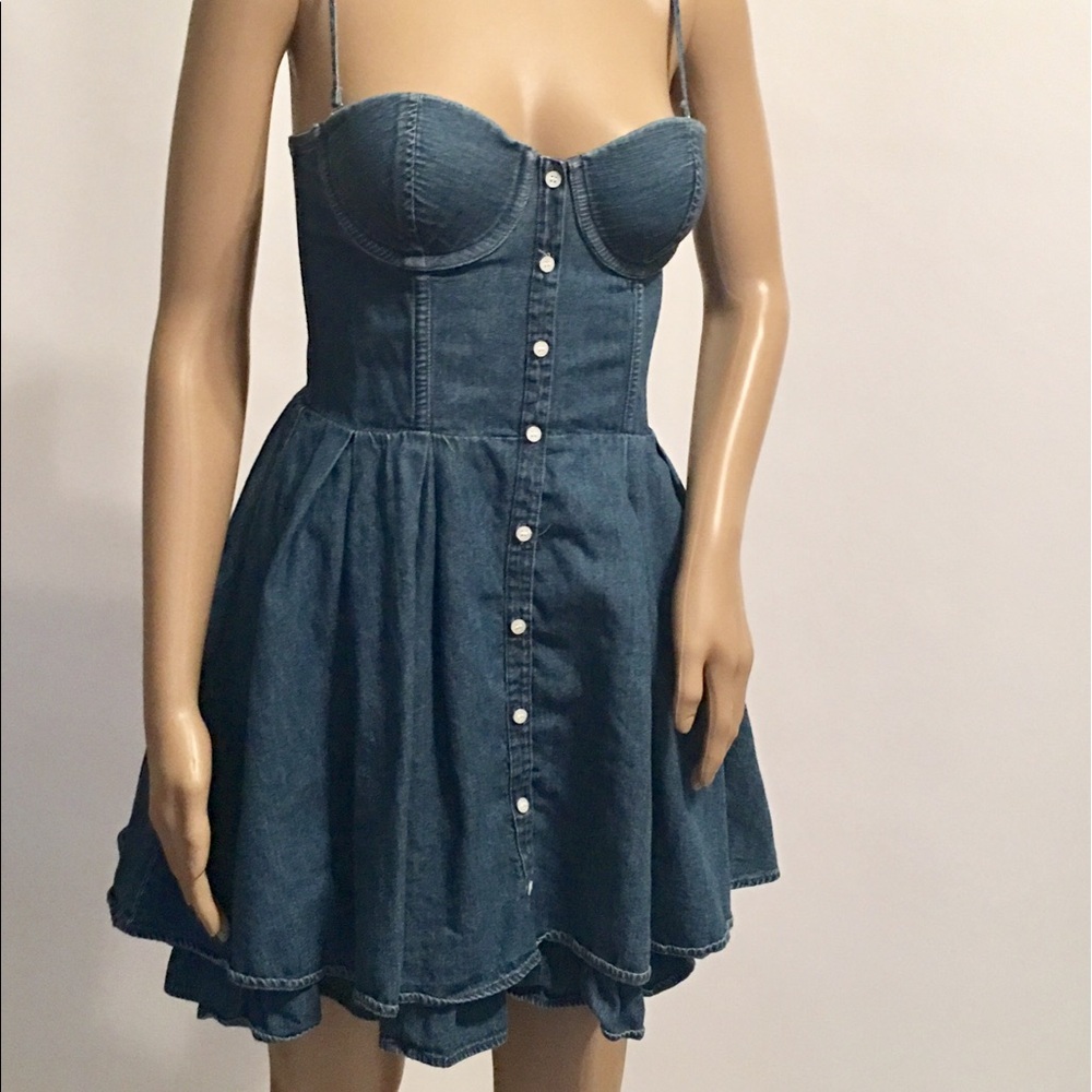 Pink Victoria's Secret Denim Corset Dress Small